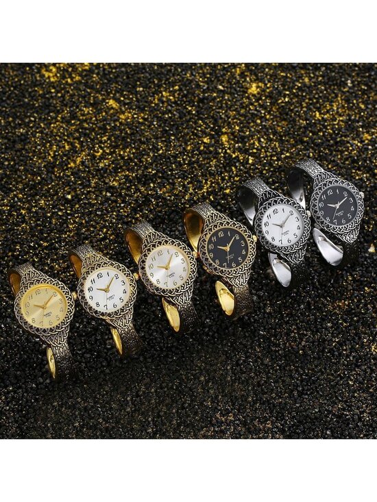 Women\'s All Gold Analog Quartz Fashion Easy Read Vintage Bracelet Luxury Watch